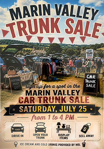 Car Trunk Sale • Saturday, July 25 • 1–4 pm • Clubhouse North Parking Lot